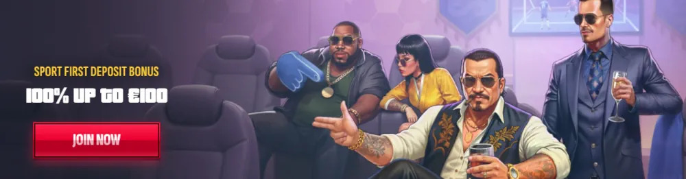 Baner bonusowy depozytowy tematyczny o mafii w kasynie